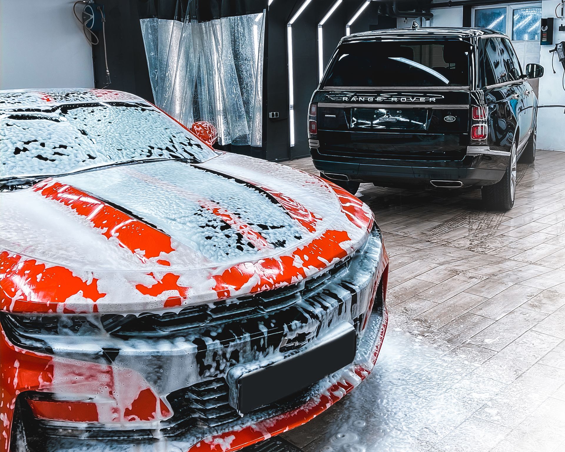 Full detail before and after on a clean glossy vehicle